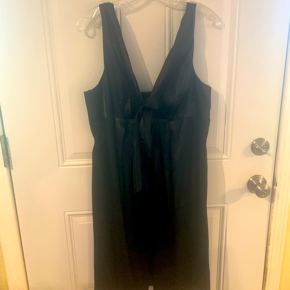 Onyx black satin dress